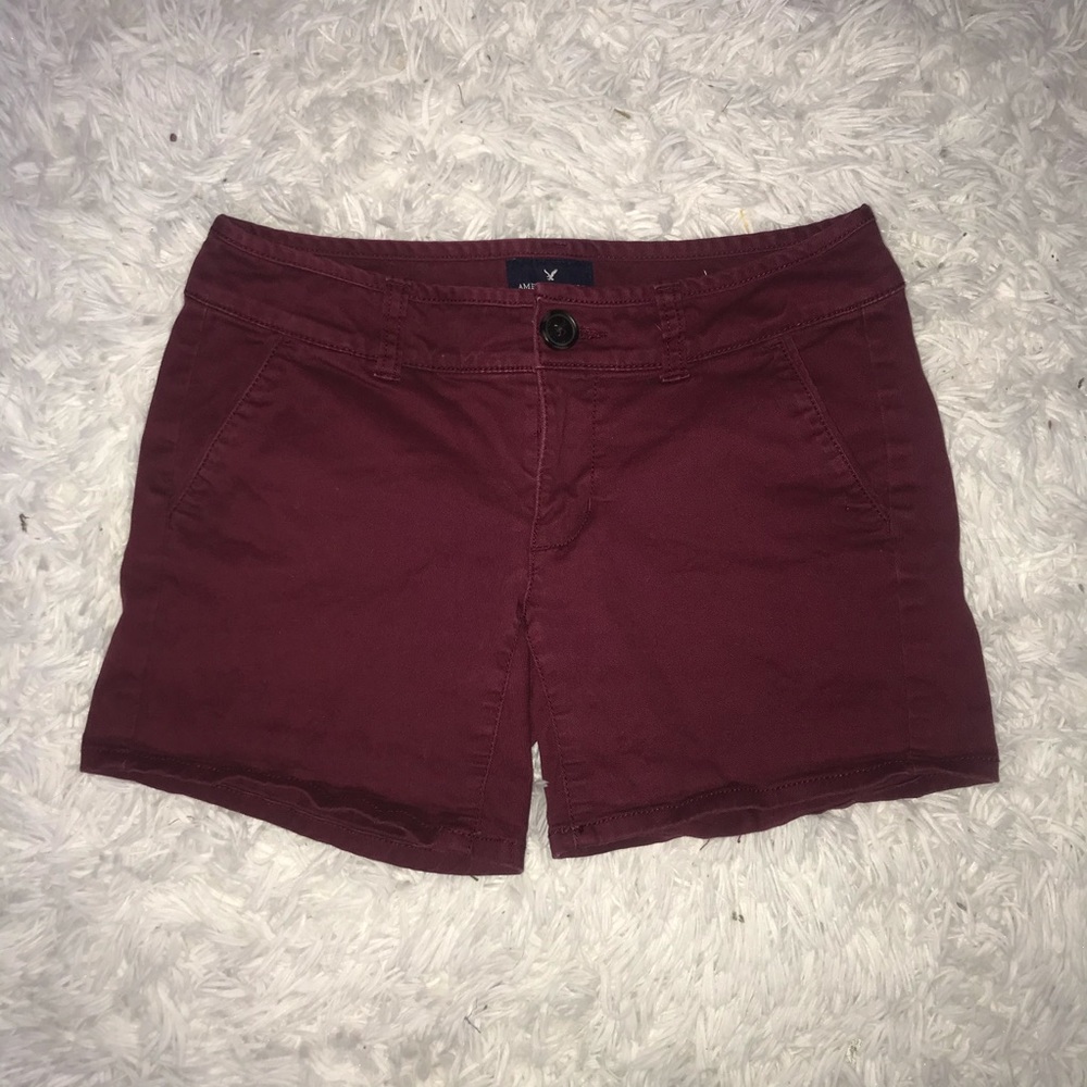 American Eagle Outfitters Midi Shorts Maroon